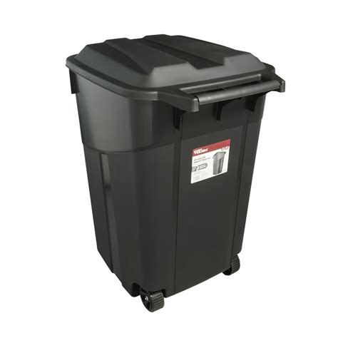 Pilot Rock Round Perforated Steel <strong>Trash</strong> Receptacle with Plastic Dome Lid — 28in. . 45 gallon trash cans